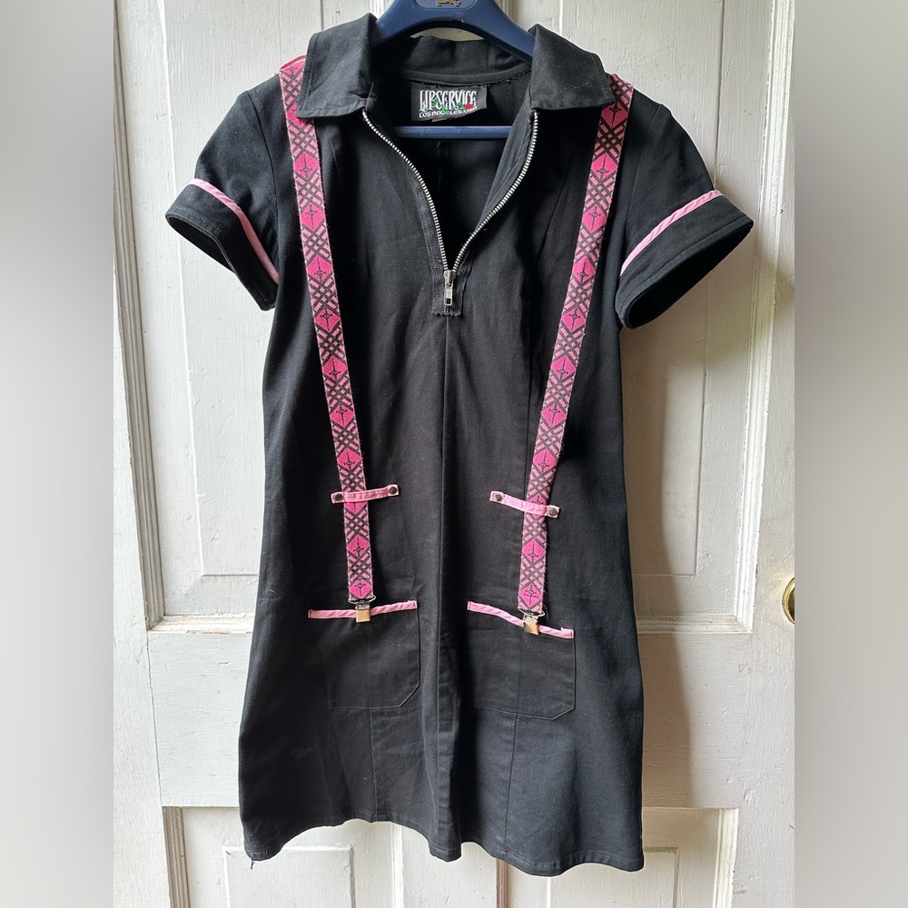 vintage lip service made in USA pink goth punk y2k black dress